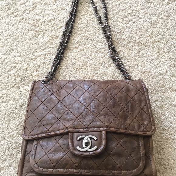RARE CHANEL PARIS EDINBURGH BROWN SHOULDER BAG - Picture 3 of 12